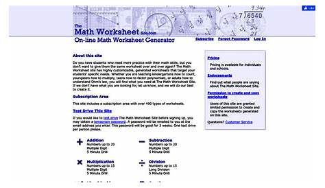math worksheet site