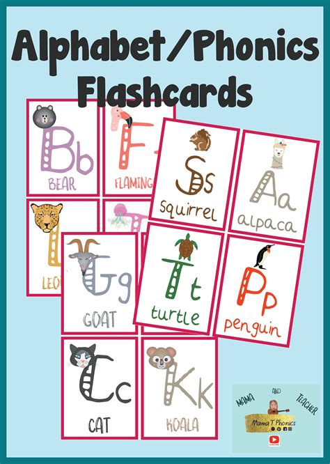 Alphabet Phonics Flash Cards Etsy