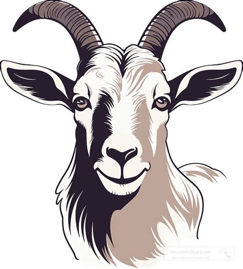 Animal Faces Clipart Goat Face