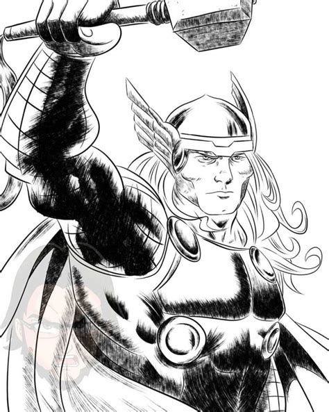 Dibujos De Thor A Lápiz Dios De Asgard Para Imprimir