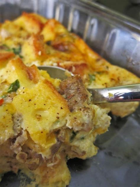 When cooked, chop up sausage into bite sized pieces. Sausage And Egg Breakfast Casserole Recipe | Just A Pinch ...