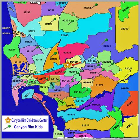 Map Of San Diego County Zip Codes Cities And Towns Map