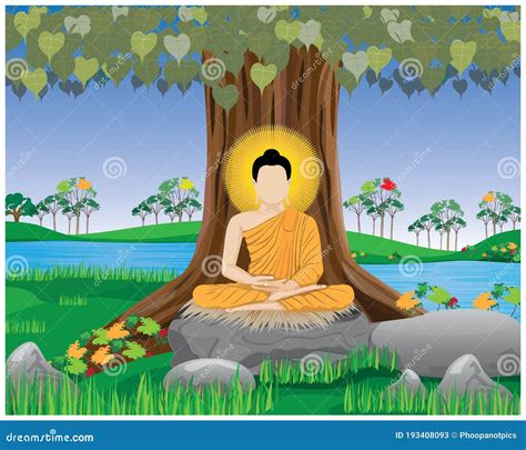 Isolated The Buddha On White Background Vector Designthe Buddha