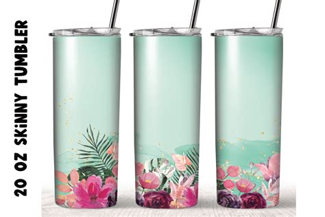 Flowers Watercolor 20 Oz Skinny Tumbler Graphic By Jaiprakana · Creative Fabrica