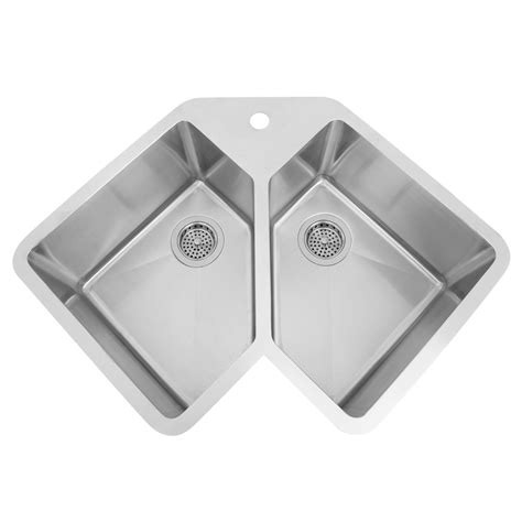 The edge lip of the sink is mounted below a solid surface countertop, so the sink effectively hangs underneath the thinking about renovating your kitchen? 33" Infinite Corner Stainless Steel Undermount Sink - Kitchen