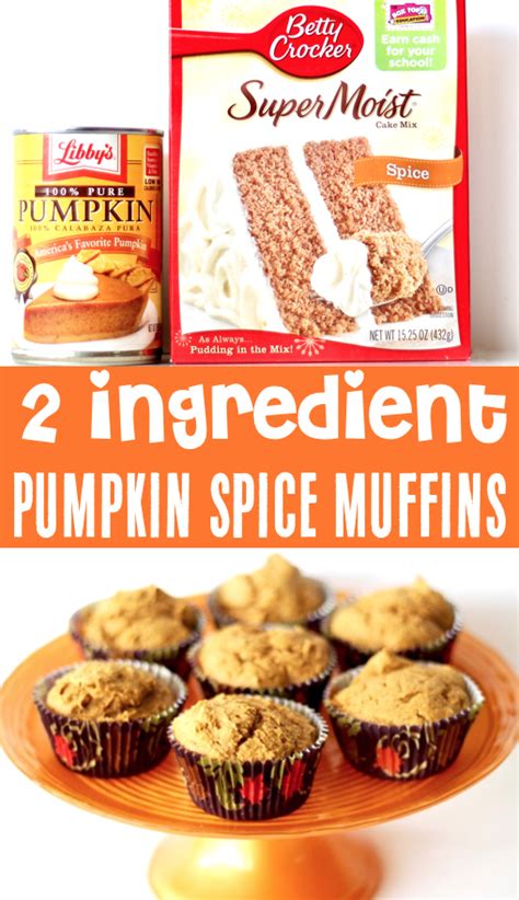 Easy Pumpkin Spice Muffins 2 Ingredient Pumpkin Muffins 2 Ingredient