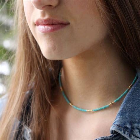 Image Boho Choker Necklace Turquoise Wrap Bracelet Turquoise Choker