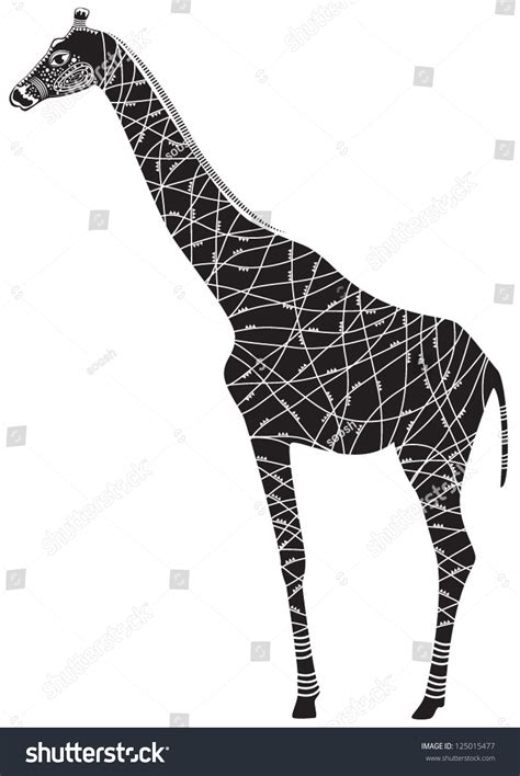 Vector Illustration Tribal Animal Giraffe Graphic Stock Vector