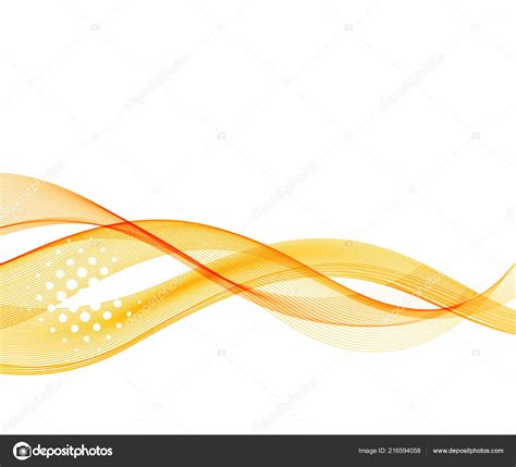 Abstract Vector Background With Orange Smooth Color Wave Stock Vector