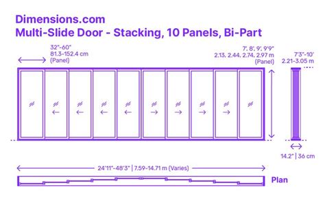 Multi Slide Door Stacking 10 Panels Bi Part Stacking Doors