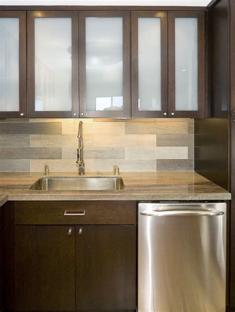 While designing a kitchen, a homeowner needs to contemplate on various kitchen decor factors and one among them is making the cabinet material choices! Frosted Glass Backsplash Home Design Ideas, Pictures, Remodel and Decor