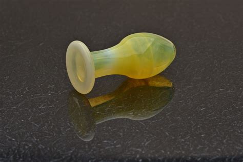 Glass Butt Plug Medium Lemon Creme Luxury Sex Toy On Sale By Simply Elegant Glass