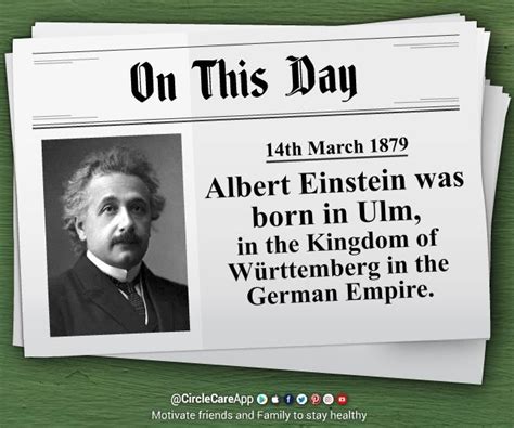 On This Day 14th March 1879 Alert Einstein Was Born In Ulm In The
