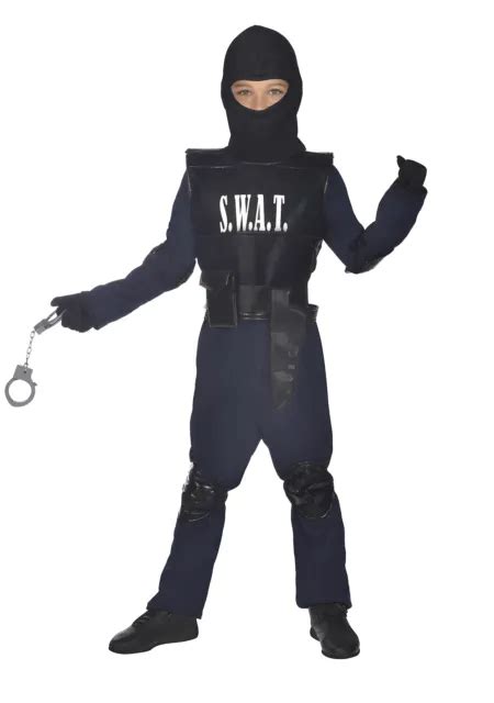 Child Kids Swat Fbi Agent Police Cop Officer Fancy Dress Costume Outfit