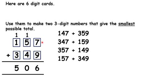 Use Digit Cards To Make The Largest Or Smallest Possible Sum Youtube