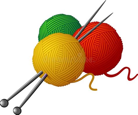 Skeins Of Wool And Knitting Needles Stock Vector Illustration Of Yarn