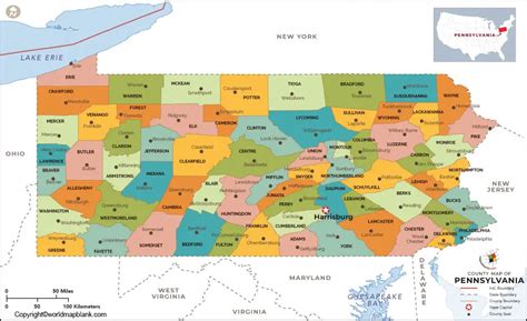 Printable Map Of Pennsylvania