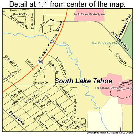 South Lake Tahoe California Street Map 0673108