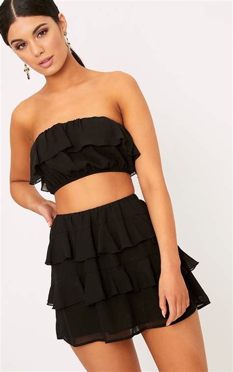 poppey black ruffle mini skirt mini skirts cute skirt outfits girls in mini skirts