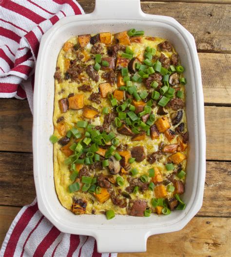 Sweet Potato Sausage And Egg Bake Tessemaes