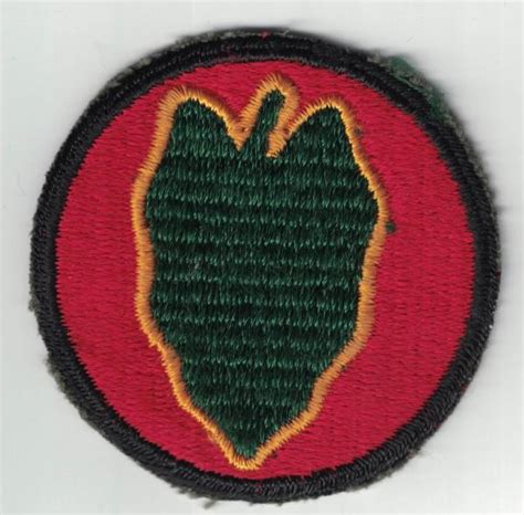 Wwii Us Army 24th Infantry Division Ssi Patch Cut Edge Taro Leaf Ebay