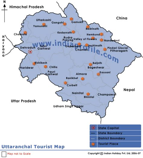 Uttaranchal Tourist Map 