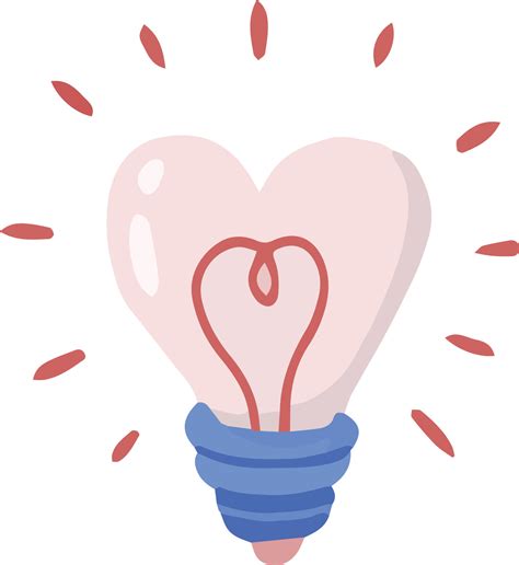 Hand Drawn Heart Shaped Light Bulb Illustration 11384128 Vector Art At