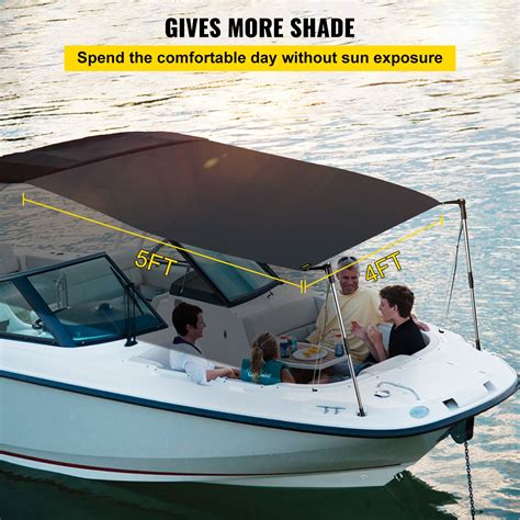 Vevor T Top Sun Shade Kit 4 X 5 Uv Proof 600d Polyester T Top