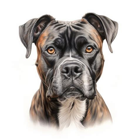 Premium Ai Image Detailed Boxer Dog Portrait Painting In Realistic Colors