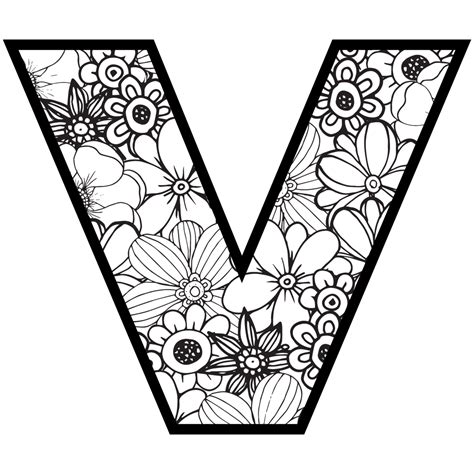 Buchstabe - Letter V | Geometric tattoo, Holidays and events, Coloring pages