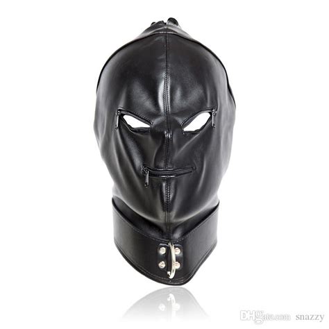 Erotic Sex Bdsm Bondage Leather Hood For Adult Play Games Full Masks