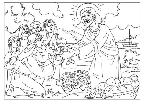 Malvorlage Jesus Verteilt Brot Und Fisch Ausmalbild 25924