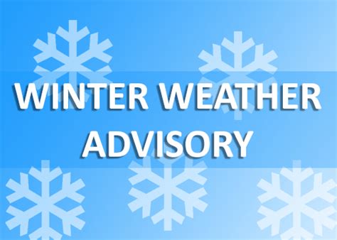 Weather Alert Winter Weather Advisory Issued For Wednesday