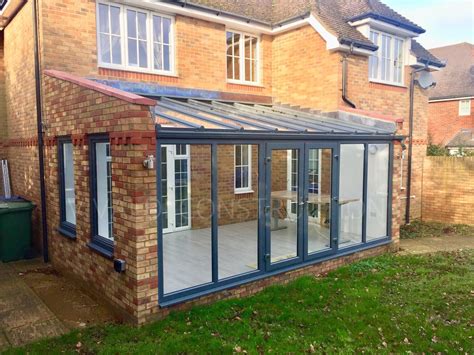 Modern Grey Aluminium Conservatory Garden Room Extensions Lean To