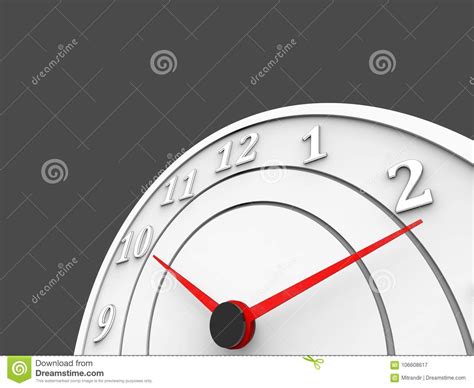 White Clock With Red Dials Time Passing Concept Stock Illustration