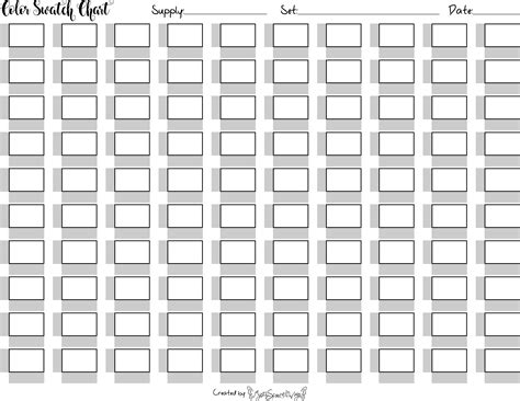 Free Printable Blank Color Swatch Chart
