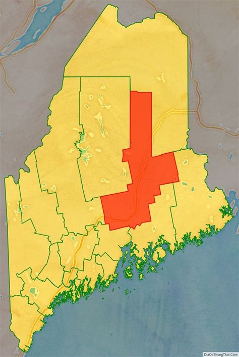 Penobscot County Location Map In Maine State Maine
