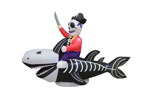 The Holiday Aisle Skeleton Shark And Pirate Inflatable Wayfair