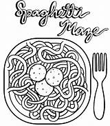 Espaguetis Meatballs Espagueti Albóndigas sketch template