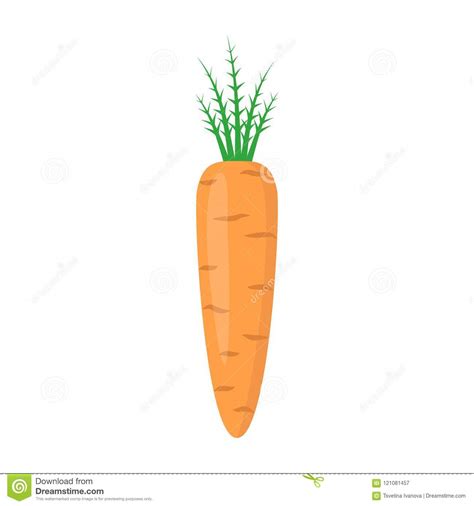 Carrot With Leaf Vector Icon. Carrot Icon Clipart. Carrot Cartoon ...