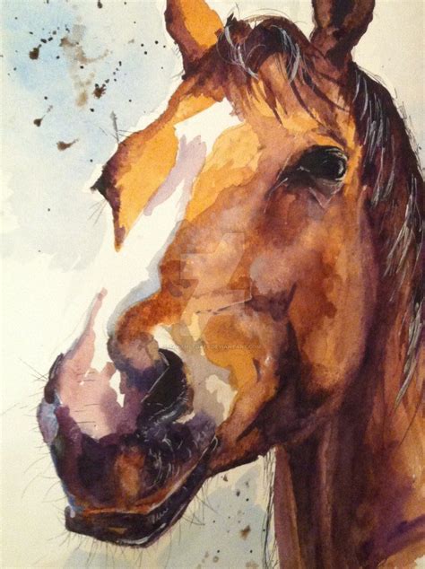 Horse Watercolour By Sarahstokes On Deviantart Horse Canvas Painting