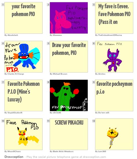 Your Favorite Pokemon Pio Drawception