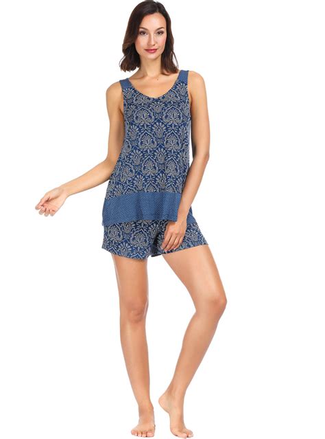 Inkivy Shorts And Tank Top Pajama Set For Women Summer Sleepwear Cut