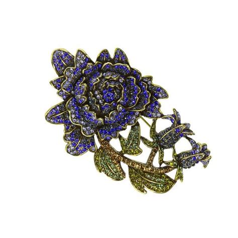 Moody Hues Crystal Floral Pin Heidi Daus Pretty Jewellery Floral