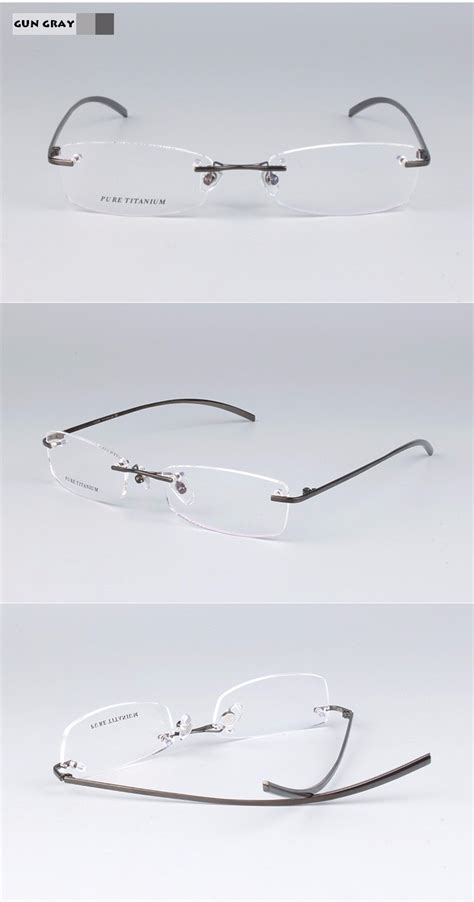chashma brand eyeglass pure titanium light rimless designer glasses quality frame prescription