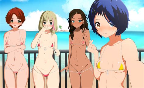 Aonuma Neiru Kawai Rika Ooto Ai Sawaki Momoe Wonder Egg Priority Highres 4girls Bikini