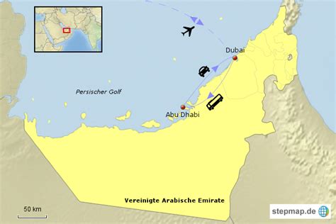 Sein zweck / ziel ist es StepMap - Dubai und Abu Dhabi - Landkarte für Vereinigte ...