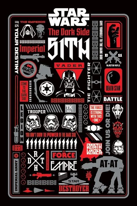 It could be fun exploring the dark side in the jedi knight or knights of the old republic games, but if respawn entertainment and lucasfilm have one story they want to tell on the check out the full star wars jedi: Poster, Quadro Star Wars - Dark Side Icongraphic em ...