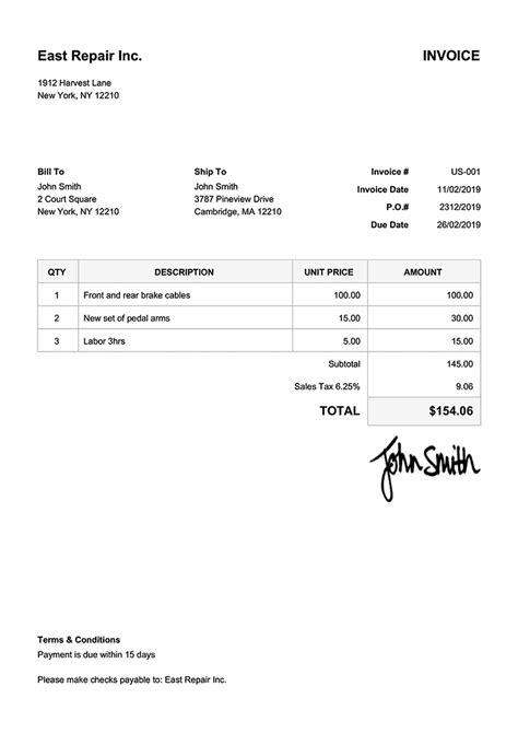 Free Template For Invoice Collection