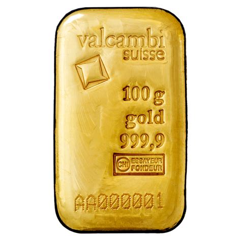 100g Gold Bar Casted Valcambi Bitgild